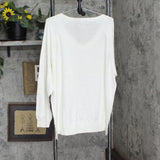Lucky Brand Womens V-Neck Pullover Sweater 1721756 Cream Off White 2XL