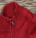 Tommy Hilfiger Boys Pullover 1/4 Zip Knit Sweater Red M