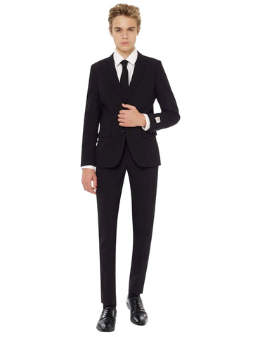 Opposuits Big Boys Slim Fit Solid 3-Piece Suit OSTB-0008 Black Knight 12 Years