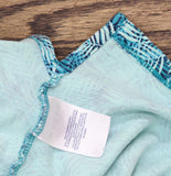 Lands' End Women's Short-Sleeve Polo Shirt Blue Green Multi 1X