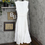 Charter Club Women's Cotton Eyelet Flounce Wrap Dress 100093988MS White 8