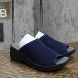 Solite By Easy Street Airy Womens Slip On Sandals AIRY Navy Blue 9N