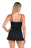 La Blanca Womens Island Goddess Ruffled Bandeau Tankini Swimsuit Top Black 8