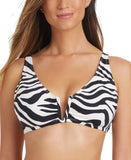 Bleu Rod Beattie V Wire Over The Shoulder Swim Bikini Top Black / White 36D