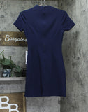B. Darlin Juniors Short Sleeve Mockneck Mini Dress 45UAP84 Navy Blue 0