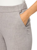 Kasper Straight Leg Pocketed Pull On Elastic Back Trouser Pants Pebble Gray L