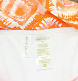 Anne Cole High Waist Soft Band Bikini Bottom Tie Dye Foulard Orange Multi M