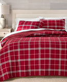 Charter Club Brushed Cotton Plaid 3-Pc. Quilt Set 100214894KG Red Combo King