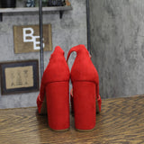 Sun + Stone Reemaa Block-Heel Platform Open-Toe Sandals 10018613300 Red 9W
