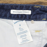 Seven7 Women's Denim Frayed Hem Slim Fit Weekend Short MY3324GL Gloss Blue 6