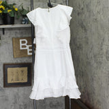 Tommy Hilfiger Womens Tie Front Flair-Dot Fit & Flare Dress A0SA1BV1 White 10