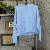 Aqua Womens Button Front Sweater Cashmere V-Neck Cardigan Heather Blue 2XL
