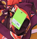 Sam Edelman Womens Hoyal Large Floral High Neck Dress 30F751-S4 Wine Multi Red 6