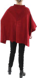 Anne Klein Womens Ribbed Trim Tunic Poncho Sweater 23000008 Titan Red L/XL