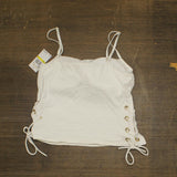 Michael Michael Kors Womens Grommet Tankini Swim Top MM30322 White M