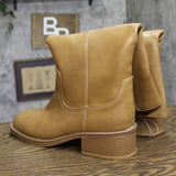 Universal Thread Womens Mai Boots Faux Leather Block Heel 94568934 Tan Brown 10M