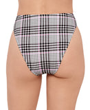 Salt + Cove Juniors Plaid High-Waist Bikini Bottoms 807028 Black / White S