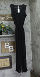 Ny Collection Womens Petite Sleeveless Tie Jumpsuit YQIU0004 Black PM