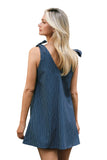 Cupshe Womens Sleeveless Tie-Shoulder Mini Dress Navy Blue M