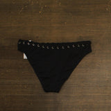Michael Michael Kors Womens High Leg Bikini Swim Bottom MM04913 Black L