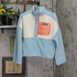 Columbia Womens Snap Front Sherpa Pullover Sweater 1626840 Blue M