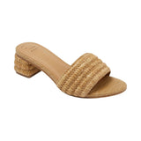 A New Day Fay Raffia Block Heel Slide Sandals 94834807 Natural Brown 9M