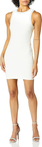 Likely Womens Sleeveless Manhattan Bodycon Dress with Studs White 6