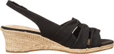 Bella Vita Women's Cheerful Wedge Sandal CHRFL Black Linen Print 8.5M