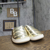 Stars Above Merritt Platform Shine Scuff Slide Slippers Gold Yellow L (9-10)