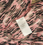 Belle By Kim Gravel V-Neck Printed Blouse Shirt Top Chateau Rose Pink Multi M
