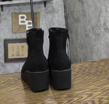 Style & Co. Womens Sayylor Wedge Booties 10019630400 Black Microsuede 7.5M