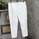 Tinseltown High-Rise Distressed Mom Jeans with Raw Hems Bright White 18W