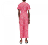 Whistles Womens Woven Diagonal Leopard Print Jumpsuit 36619 Red / Pink 8