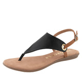 Aerosoles Womens Flat Slingback Thong Sandal Black Combo 10M