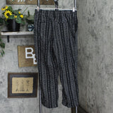 Briggs Ladies' Comfort Stretch Waistband Linen Blend Pants Black Striped L