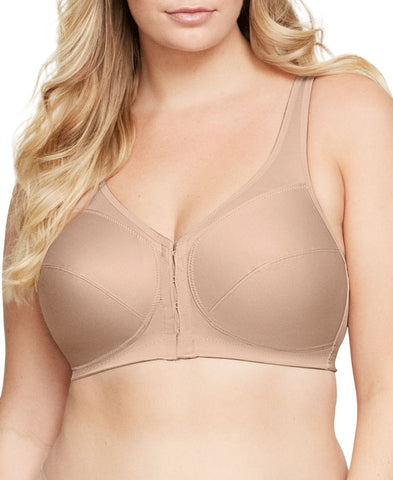 Glamorise MagicLift Front-Closure Posture Back Wirefree Bra Cafe Brown 46D