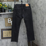 Levi's Distressed Upcycle Straight Leg 505 Jeans Black Wash See Measurements