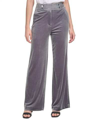 Calvin Klein Women's Velvet Wide Leg Pants 16571532f8437e