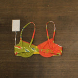 Solid & Striped Womens The Daphne Bikini Swim Top Hibiscus Print Green Multi S