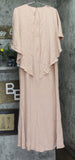 Vince Camuto Womens Petite Embellished Woven Capelet Gown Blush Pink 12P