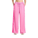 Joylab Womens Low-Rise Satin Tear Away Track Pants 94628898 Pink / Neon Pink M