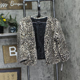 BCX Womens Plus Size Animal Print Open-Front Faux Fur Shrug Animal Brown 2X