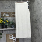 INC International Concepts Skirt w/ Back Slit Vintage Cream Off White XS