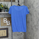 Tulex Womens Vintage Stretch Pre-Shrunk Round Neck T-Shirt Tee Blue M