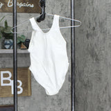 Vintage 4-Pack USA Made Youth Girls Lined Romper Leotard White 8