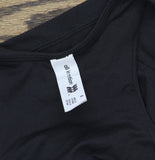 All In Motion Soft Light Support Rib Squareneck Cropped Sports Bra Black S