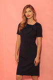 London Times Women's Plus Size Polished Sheath Dress T6600W Navy Blue 22W