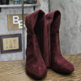Michael Michael Kors Heels Braden Over the Knee Riding Boots Merlot Purple 7M