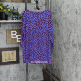 Iman Global Chic Luxury Resort 3/4-Sleeve Keyhole Tunic Top Deep Purple 3X