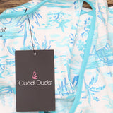 Cuddl Duds Womens Cotton-Blend Sleeveless Chemise Nightgown Summer Scene Blue XL